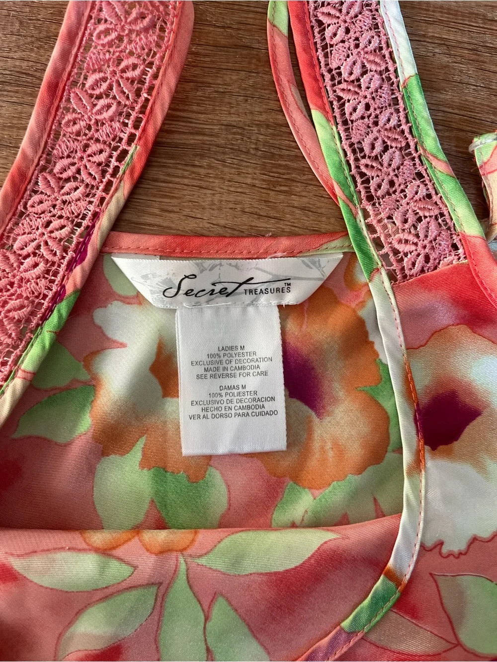 Floral Coral Tank Dress with Green & Purple Accents